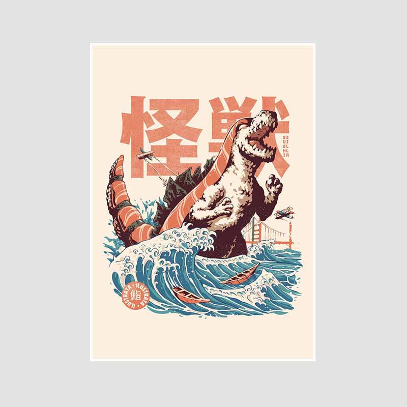 Japanese Food Guide Retro Posters Funny Noodles Poster Mural Wall Art Prints White Paper Art Painting Room Decoration Pictures Home Decor