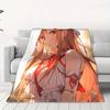 Anime Character Girl Flannel Printed Blanket Suitable for All Seasons Suitable for Living Room Office Sofa and Travel 180x250CM