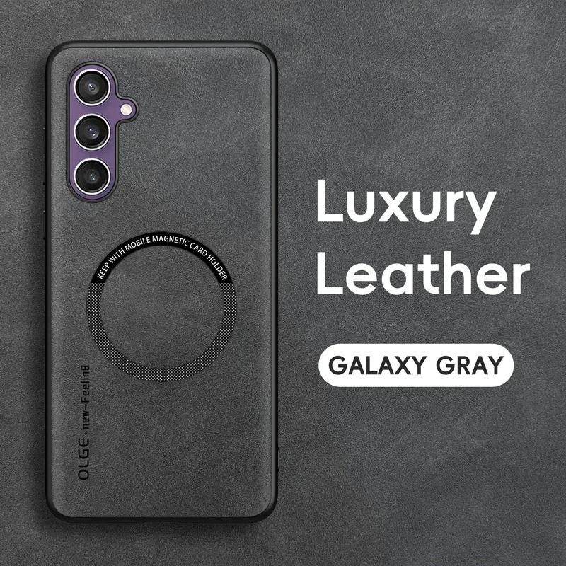

Магнитный чехол из овчины для Samsung A55 5G A35 A15 A25 A54 A34 A14 Capa для Samsung A53 A23 A13 A33 A52S A12 Кожаный чехол для телефона A71