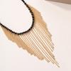 Tassel Necklace - European & American Cross-border Jewelry with Exaggerated Pendant, Niche Rice Bead, Clavicle Chain for Women
