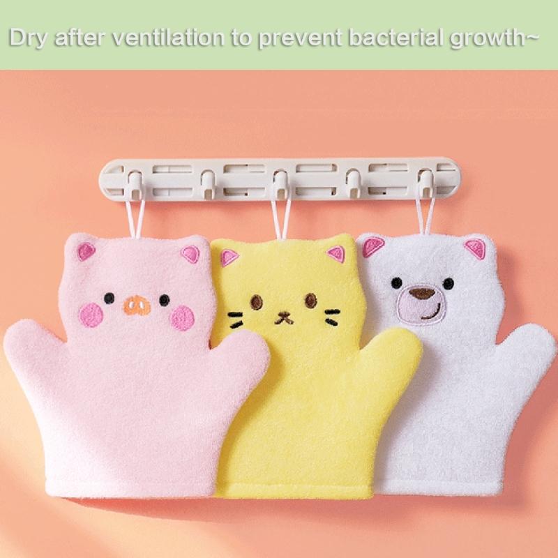 Soft Exfoliating Bath Mitts For Children Ergonomic Design Hypoallergenics Bath Gloves Durability Bathing Accessories