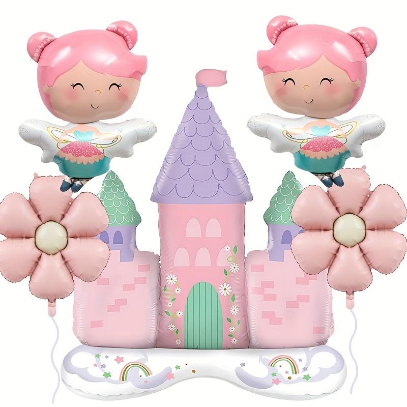 5pcs Fairy Castle Foil Balloon Set Princess-Themed Birthday Party Decoration Room Arrangements Birthday Photo Props