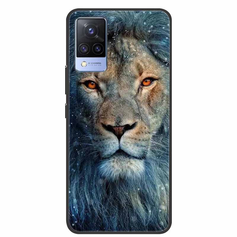For Vivo S9 V21 V21e Case Black Silicone Back Cover Case For Vivo V21 S9 V21e Phone Cases Cover V 21 e S 9 Funda Coque Cartoon