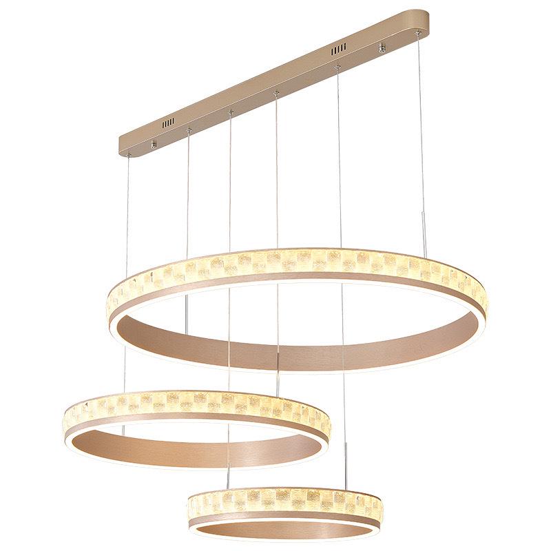Modern Minimalist Champagne Gold Ring Chandelier for Living Room, Bedroom, Dining Room