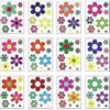 60s hippie themed party stickers, 96pcs car flower stickers, colorful daisy stickers, vinyl vintage flower decals, colorful hippie decals - RiRi