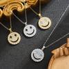 Elegant High-End Smile Face Necklace for Women – Micro-Inlaid Clavicle Chain with Hollow Design