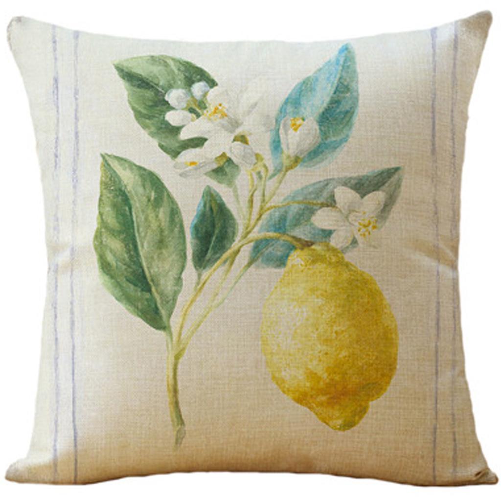 New Nordic Linen Pillowcase Summer Fruit Print Pillowcase Sofa Cushion Cover Home Furnishing