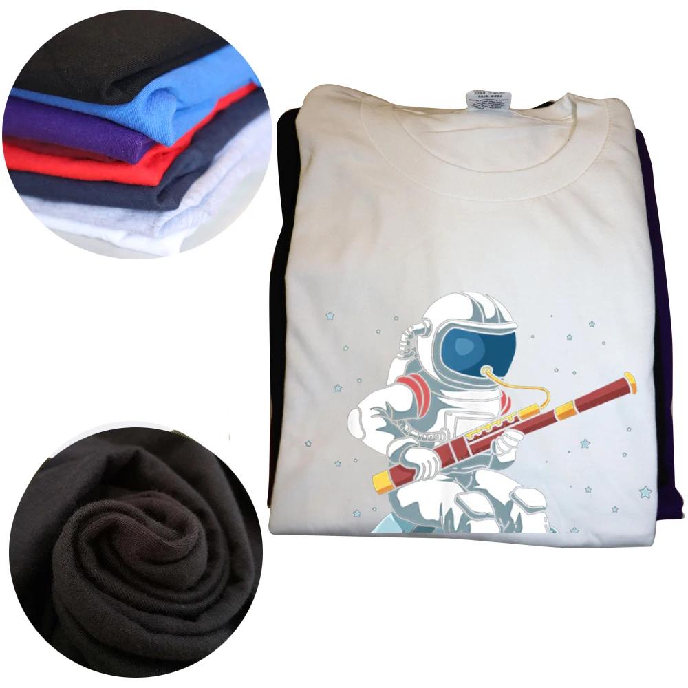 Funny Astronaut Bassoon Band Player Bassoonist T Shirts Graphic Streetwear Short Sleeve Birthday Gifts Summer Style T-shirt Men
