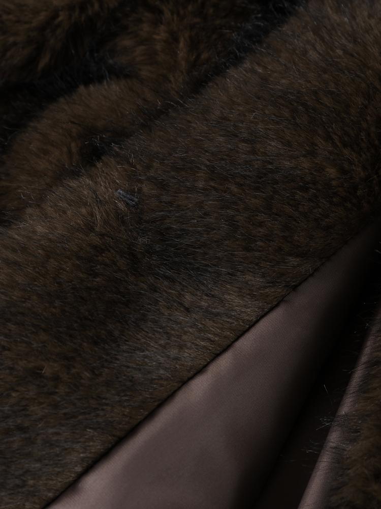 Women's Medium To Long Faux Fur Jacket Women's Collar Warm Fur Coat Brown 2025 New Collection