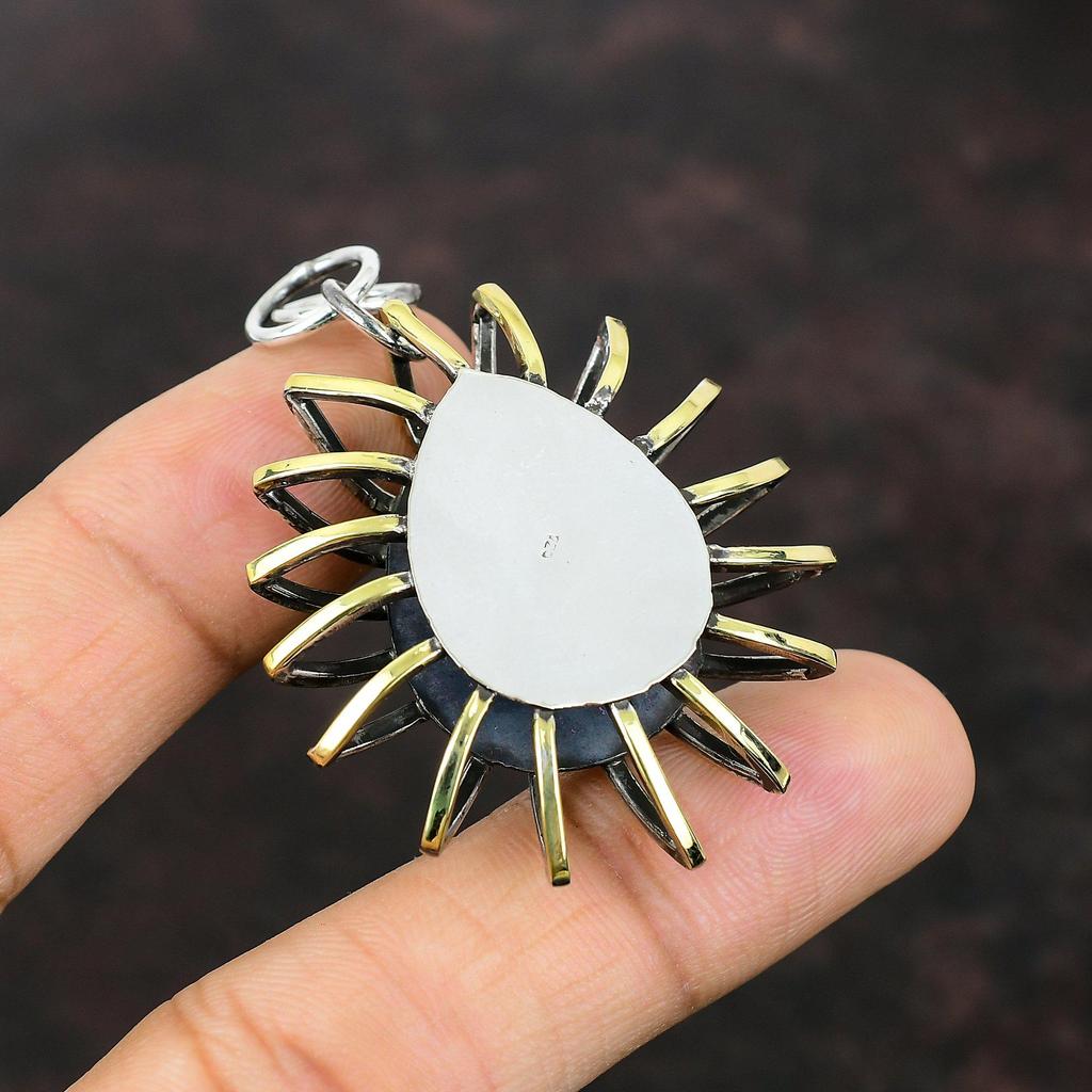 Shattuckite Pendant 925 Sterling Silver Pendant Gemstone Handmade Jewelry 18K Gold Plated Pendant Cage Jewelry Gift For Girl Antique Pendant