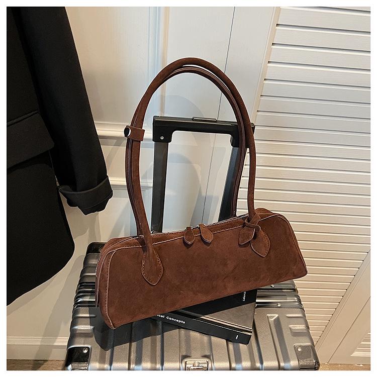 Vielseitige Wildleder-Schultertasche mit großer Kapazität und modischem Design