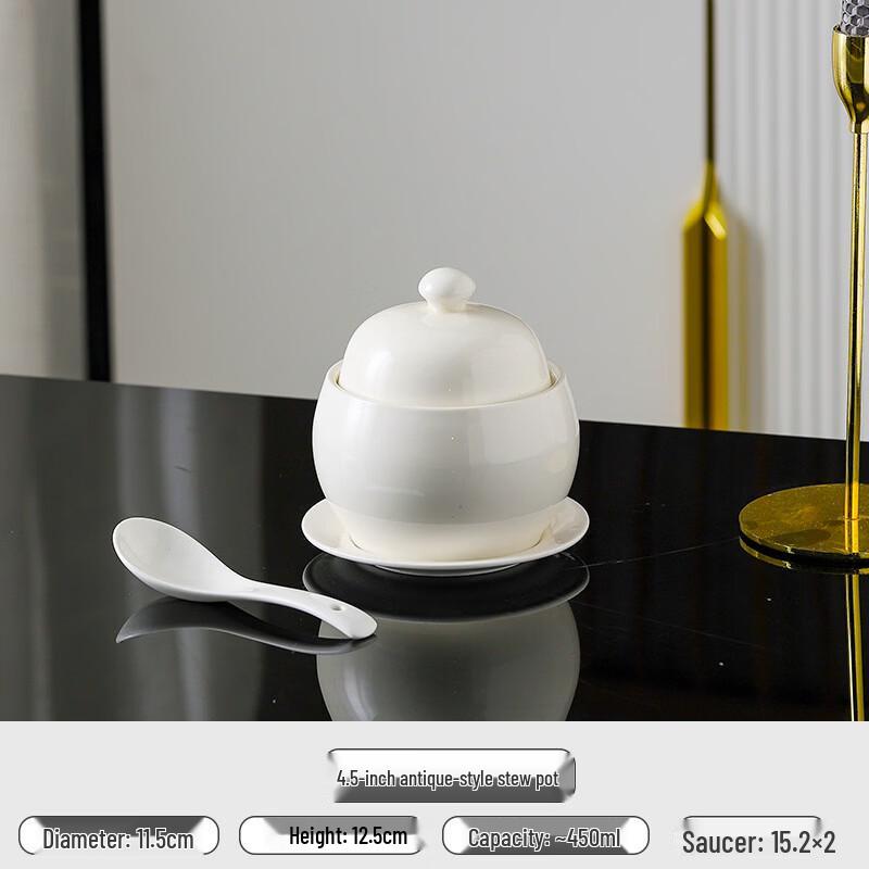 Ceramic Double-Boiler Stew Pot with Saucer