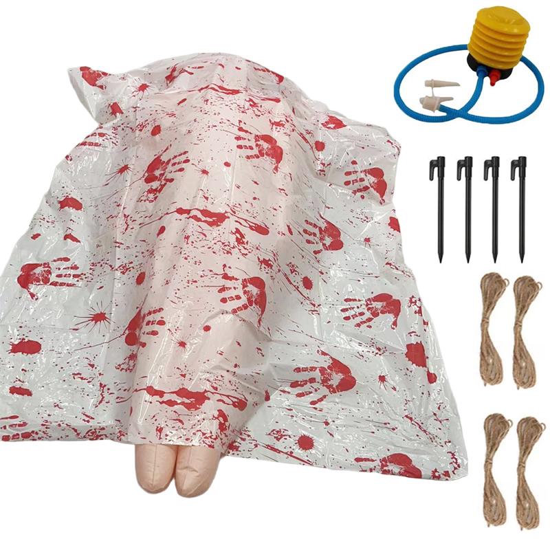 

1 шт. Декор для Хэллоуина, Жуткий декор, Сделай сам, Симуляция мертвой жертвы, ПВХ надувной реквизит, Поддельный труп