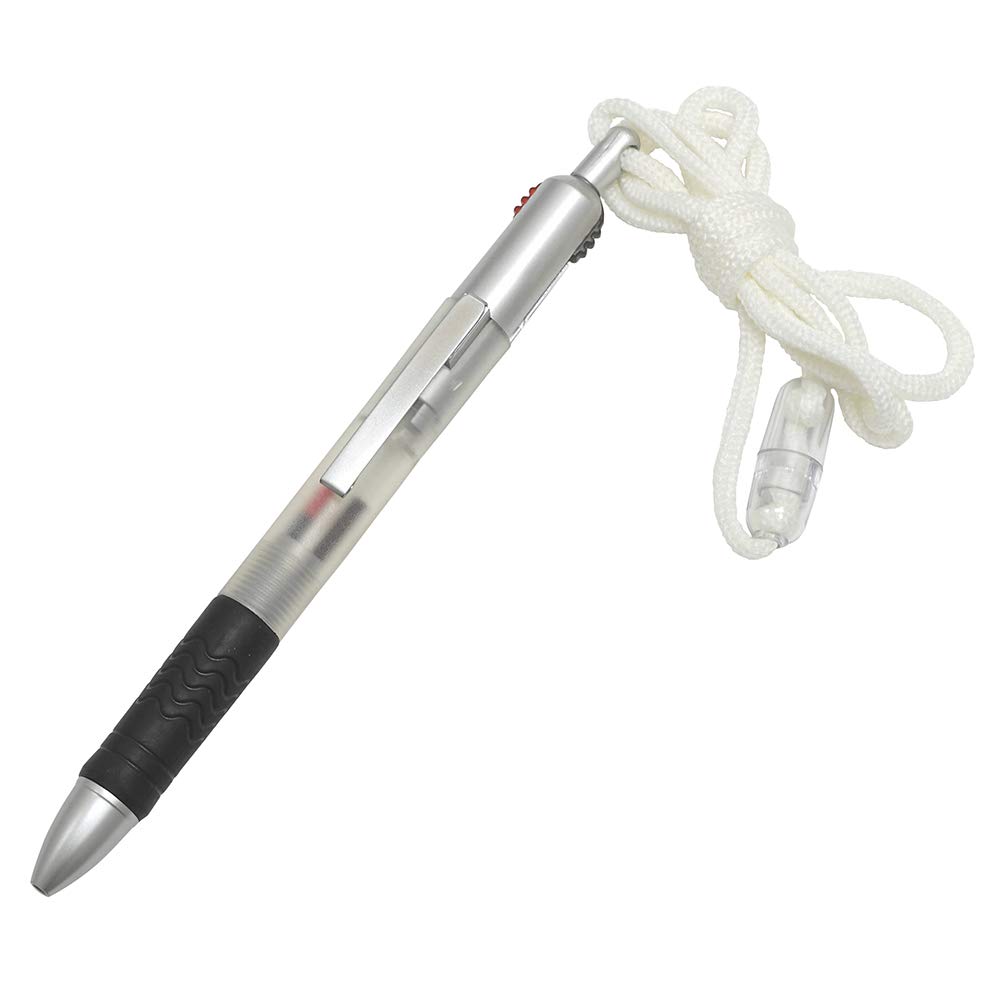 Silver Point Ballpoint Pen with Safety Mixed Black and Red Metal with Gift Wrapping OPP 2-Color Cord, 20-Pack (3-Color Leads), 0.7mm Leads, Clip, Bag,