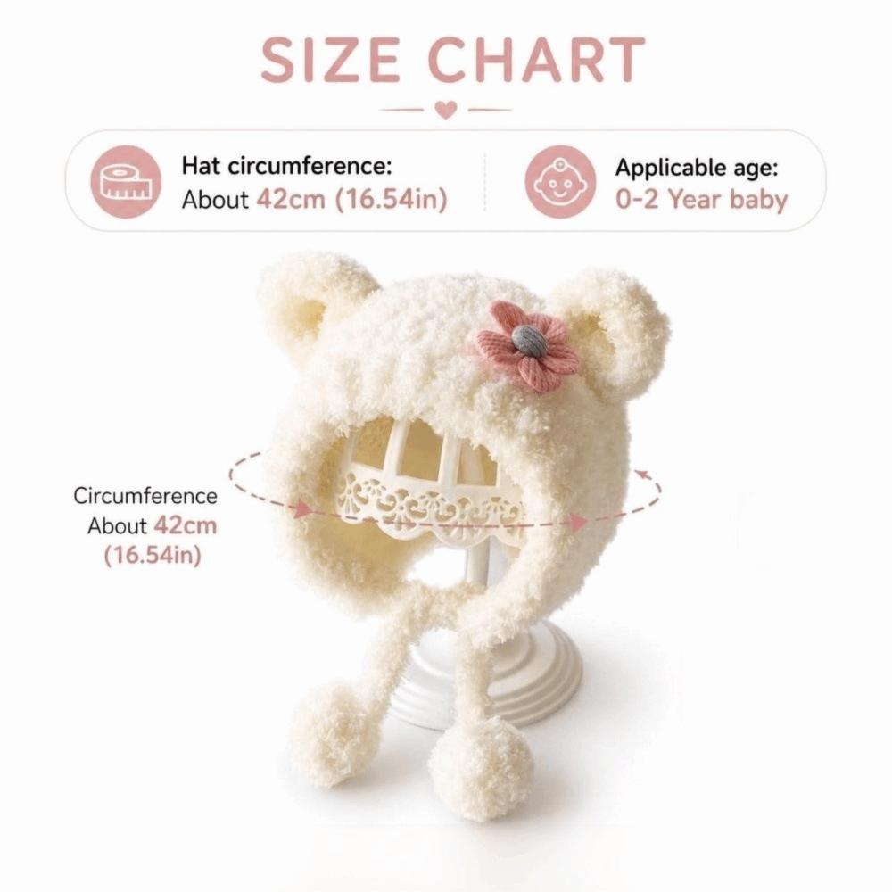 Cartoon Baby Winter Hats Cute Flower Warm Bonnet Fashion Kids Plush Caps Newborn Toddler