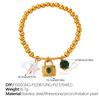 Sweet Wind DIY Ceramic Pearl Pendant Gold Bead Bracelet Stainless Steel Gold Plated Jewelry