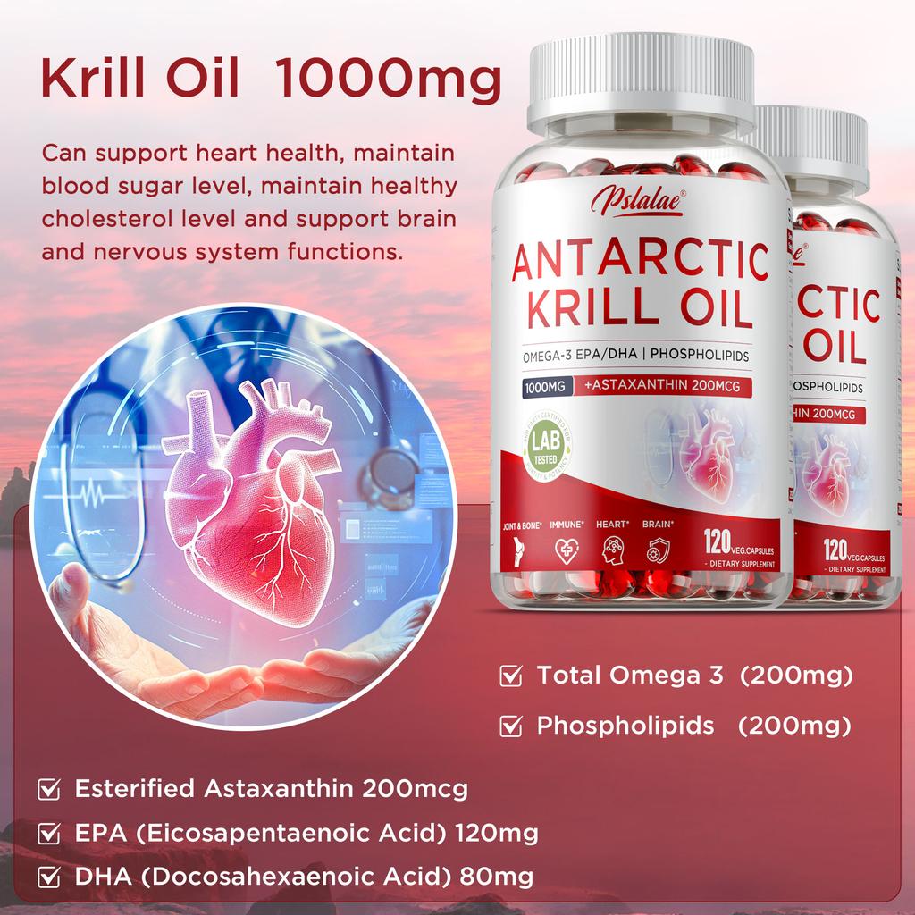 Olej z kryla antarktycznego 1000 mg - z kwasami Omega-3 EPA, DHA, astaksantyną i fosfolipidami