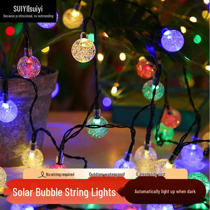 Sui Yi Solar LED Bubble String Lights 22 Meters 200 Lights