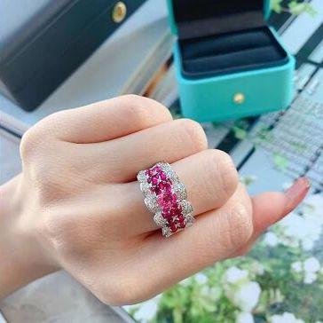 Beautiful Pink Zircon Ring for Women High Quality Colored Zircon Jewelry Wedding and Engagement Rings Women Rings