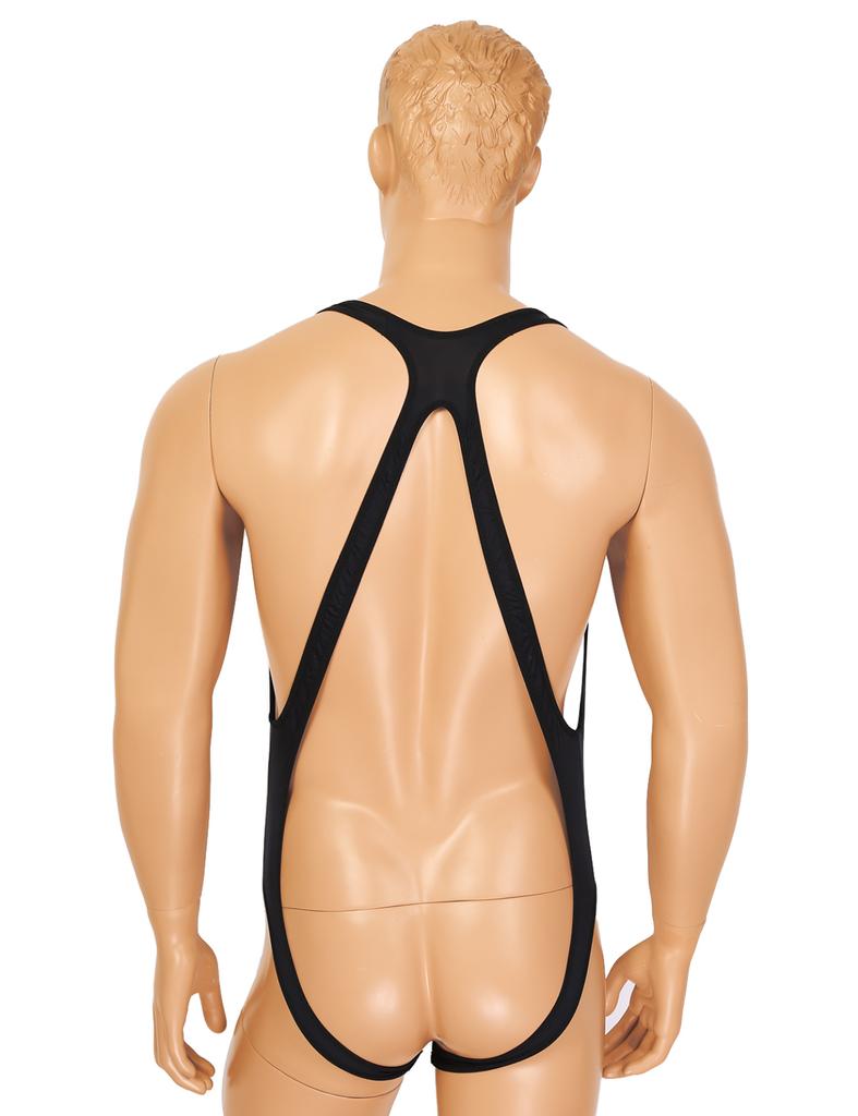 Mens Sleeveless Body Chest Harness Halter Neck Mankini Jockstrap Lingerie Underwear Leotard Bodysuit