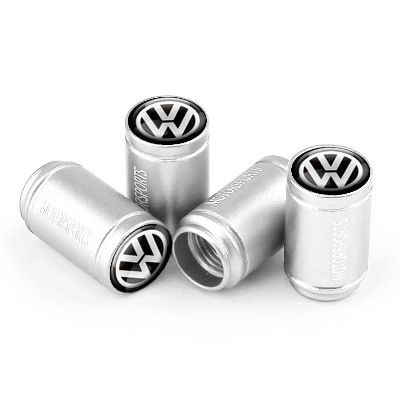 2026 Hot Valve Stems Caps 4PCS 3D Metal Tire Valve Caps Car Tyre Air Stems Cover Decorate For VW Volkswagen GTI Golf 7 Passat R Polo Pass ET1