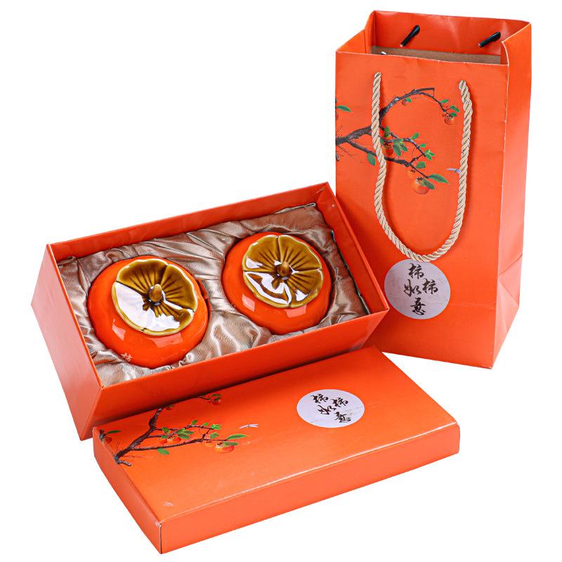 Persimmon Ruyi tea set, persimmon tea set, tea can, teapot, wedding gifts, souvenir party