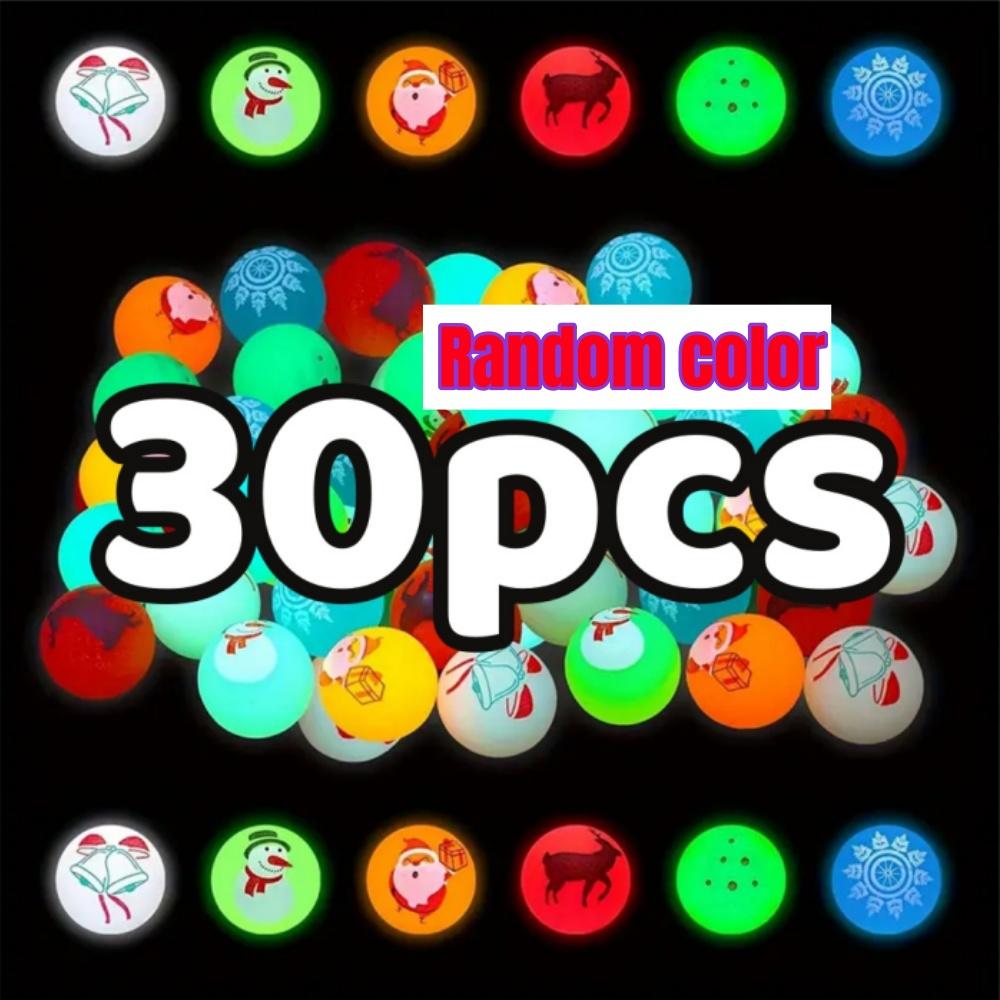 Christmas Glow Bouncy Balls 1.14Inch Glow In the Dark Bouncing Balls for Kids Birthday Party Fun Games Festive Stocking Stuffers
