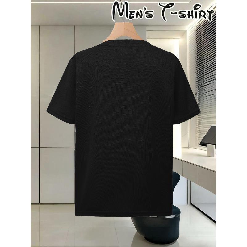 Men'S Pattern T-Shirt- Black Casual Short Sleeve, Breathable, Summer Activities, Casual Summer Wear| Humorous Printed Shirt| Comfortable Fit