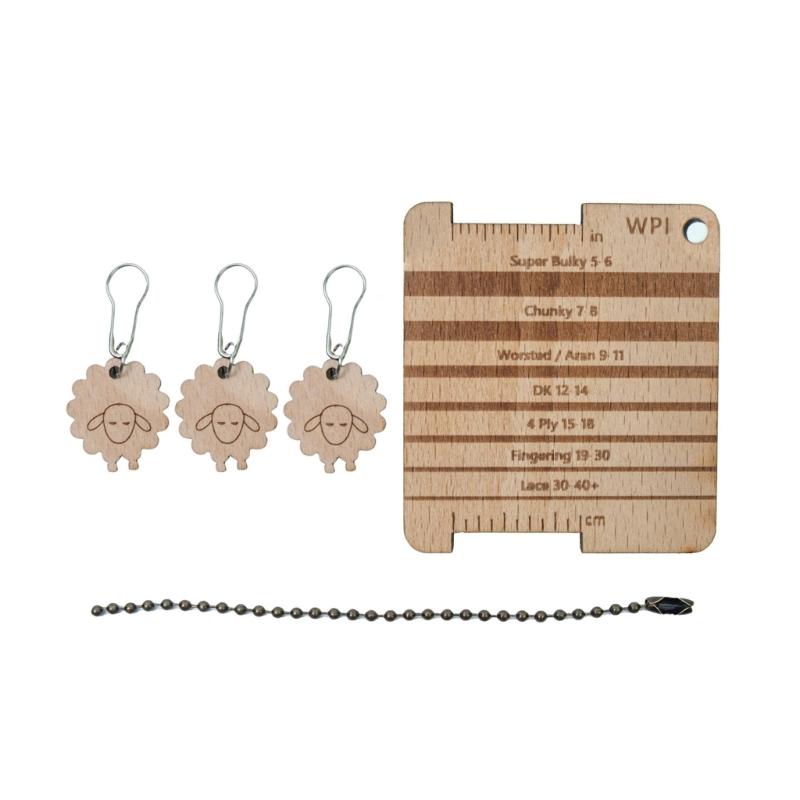 Knitting Yarn Gauge Ruler Knitting Needle Gauge Knitting Ruler Tool Set for Measuring Knitting Crocheting Project