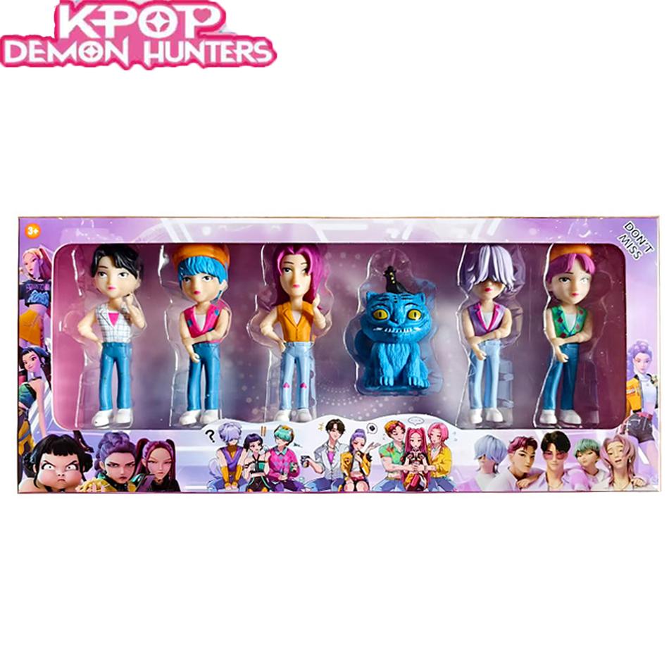 Kpop Demon Hunters Figure Saja Boys Figures Huntrix Figures Toy Jinu Abby Baby Mystery Romance Figurine Ornament Toy Gifts Boxed