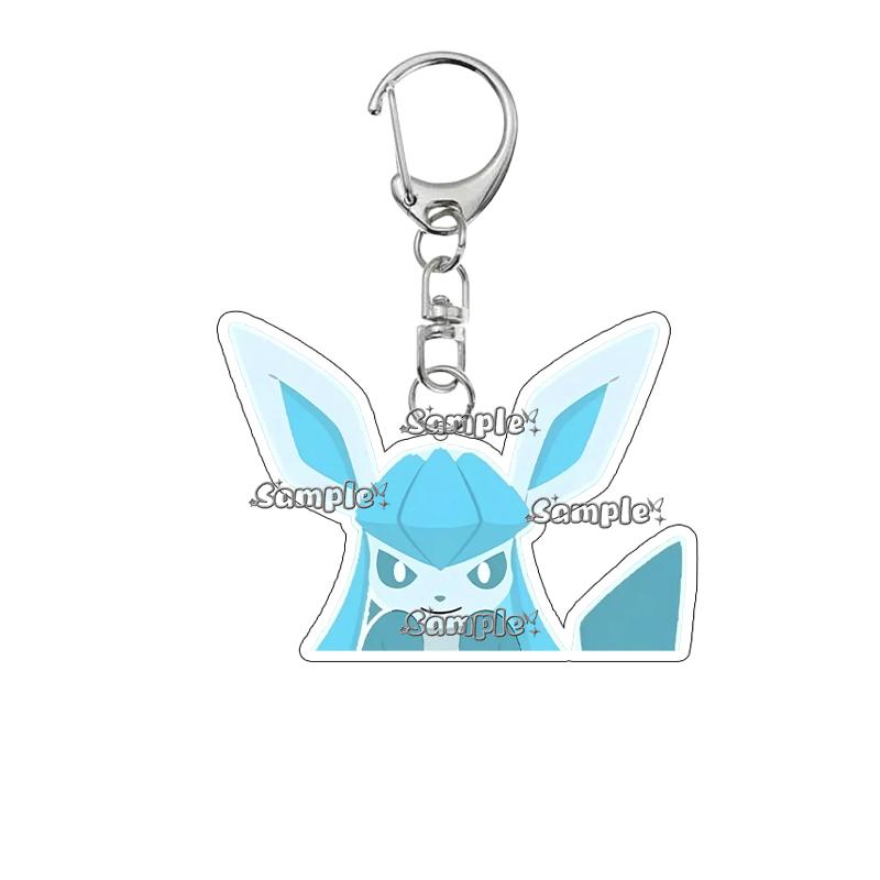 Kawaii Eevee Vaporeon Flareon Q Version Anime Characters Acrylic Keychain Umbreon Cartoon Ornaments Backpack Charm Accessories
