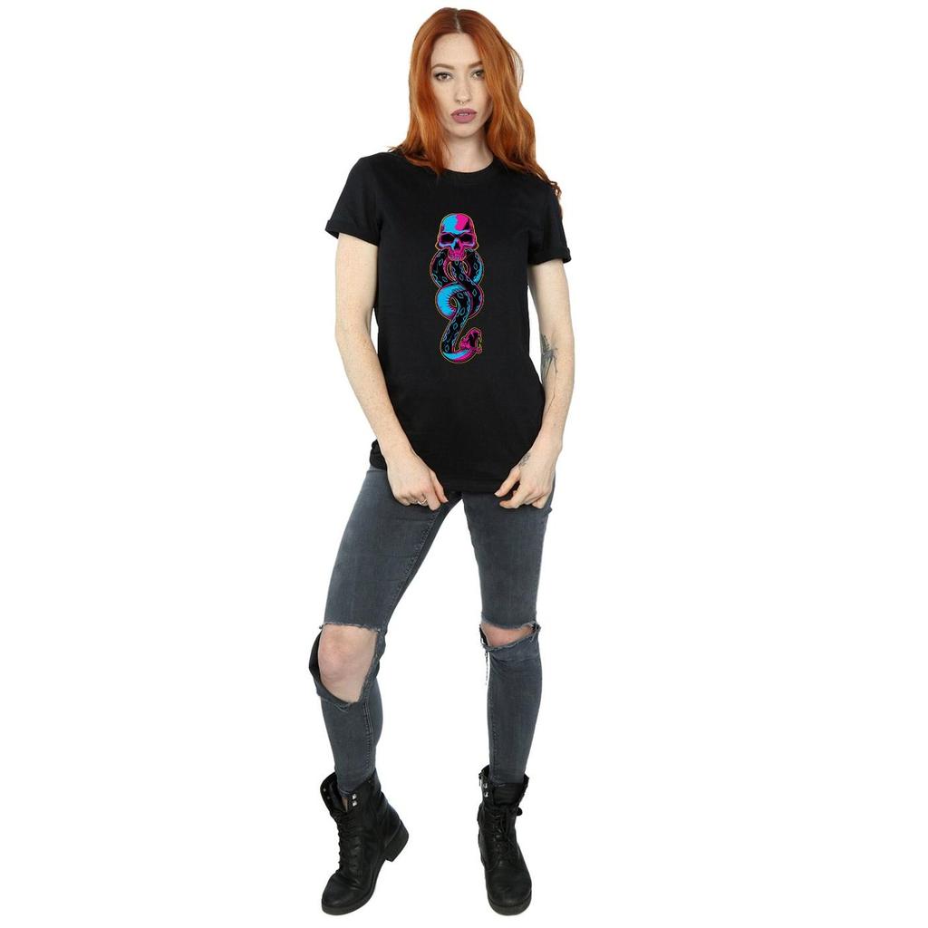 Harry Potter Womens/Ladies Neon Dark Mark Cotton Boyfriend T-Shirt