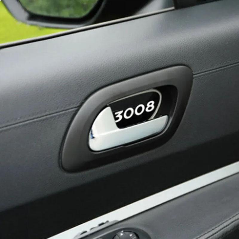 Auto Interior Car Door Handle Bowl Sticker Car Inner Handle Bowl Sequins Trim Stickers for Peugeot 3008 2013 2014