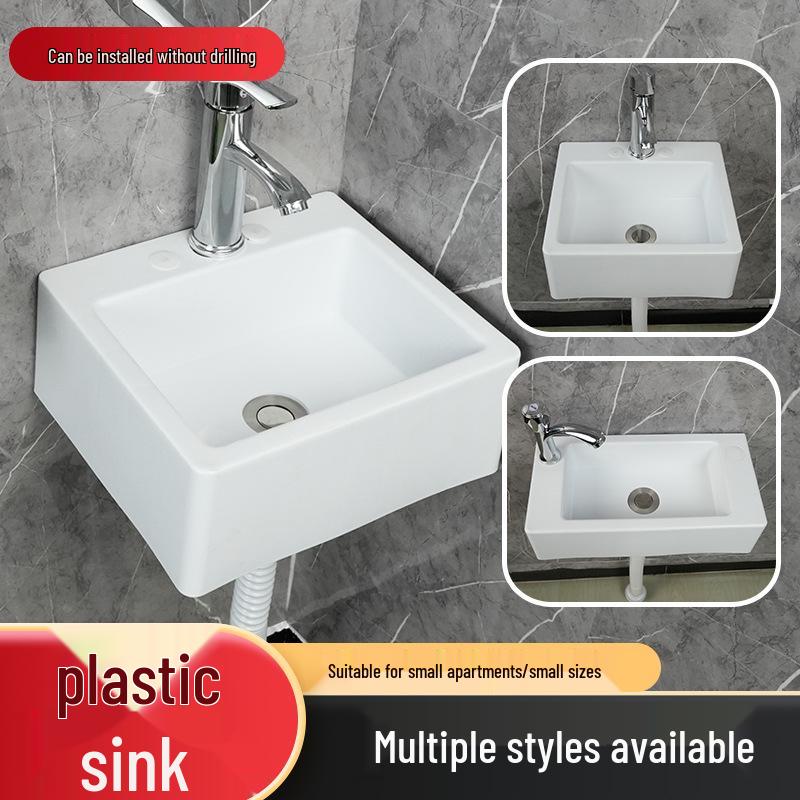 Compact Wall-Mounted Rectangular Washbasin for Small Spaces