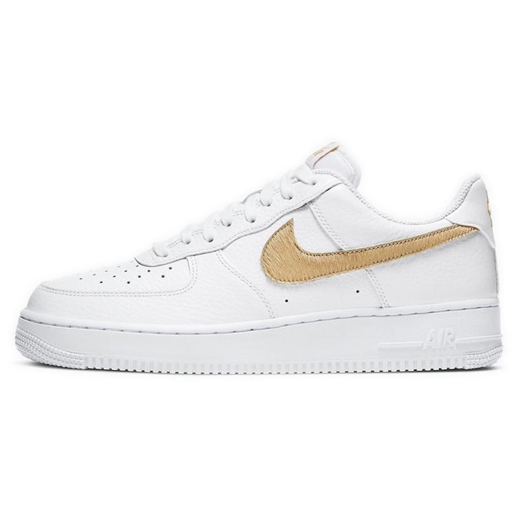 New Nike Air Force 1 Low Pony Hair Snakeskin Club Gold CW7567-101