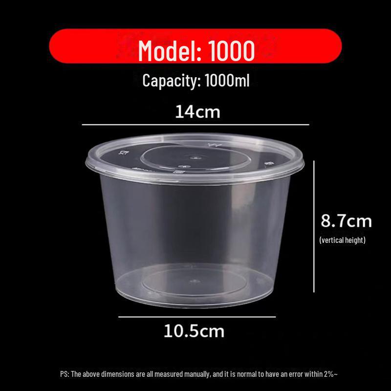 Round Disposable Plastic Bowl with Lid for Fresh-Keeping