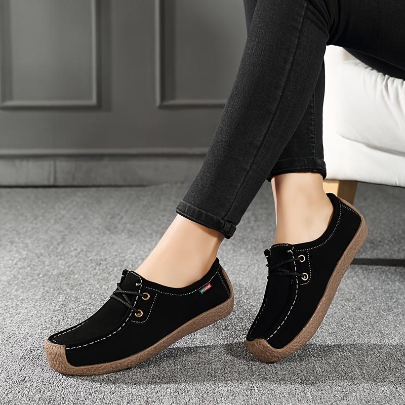 Spring Single Shoes Women Really Versatile Bean Shoes Comfortable Women Casual Flat Single Shoes Lace Up