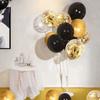 30PCS 10/12Inch White And Golden Balloons Pearl White Balloons Golden Confetti Balloons For Birthday Weddings Anniversary Party