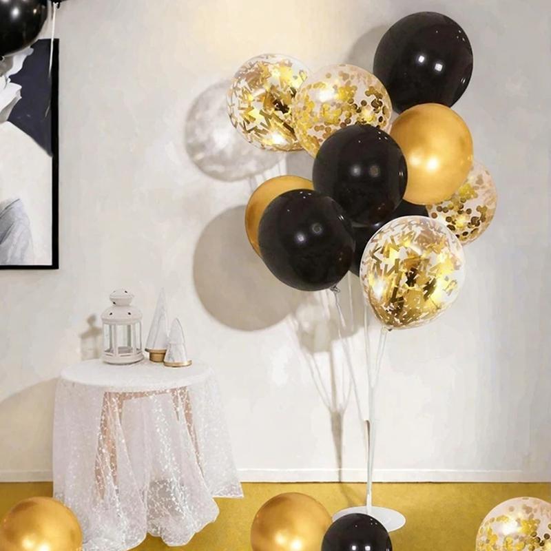 30PCS 10/12Inch White And Golden Balloons Pearl White Balloons Golden Confetti Balloons For Birthday Weddings Anniversary Party