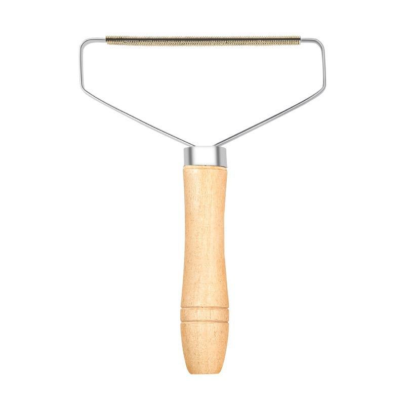 Double-Sided Wooden Handle Lint Remover for Wool Coats and Carpets