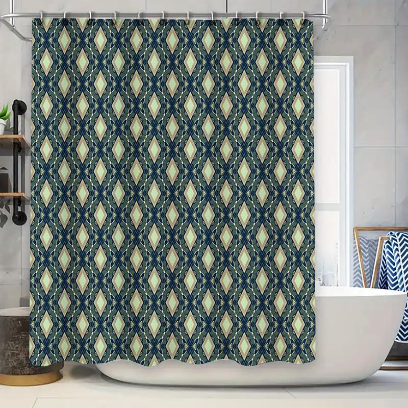 

Modern Geometric Pattern Shower Curtain Waterproof Home Bathroom Decor Removable Washable Fabric 3D Printed Wall Hanging Bath Tu 90x180cm