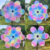 1 Piece Double Layer Color Film Color Changing Dazzling Windmill Rotating Wind Spinner Stake Standing Lawn Flower Pinwheel