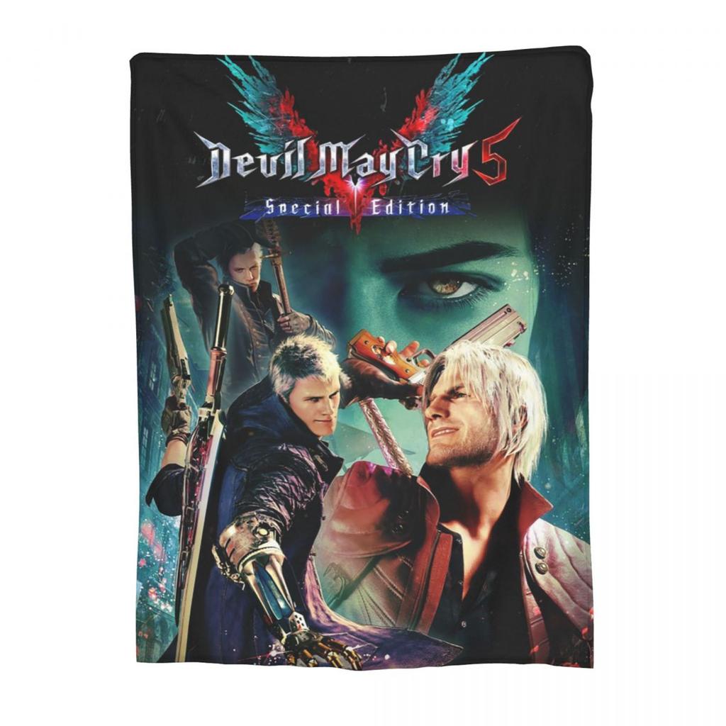 D-Devil May Cry DMC Game Gamer Blankets Soft Warm Flannel Throw Blanket Cover for Bed Living room Picnic Travel Home Couch
