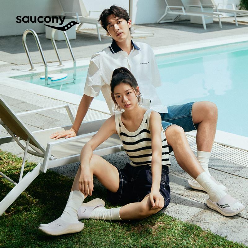 Saucony Bestselling Relaxing Sports Silent Non-Slip Odor-Resistant Anti-Chafe Quick-Dry Antibacterial Massage Slide Sandals Unisex Sandals S28903-4