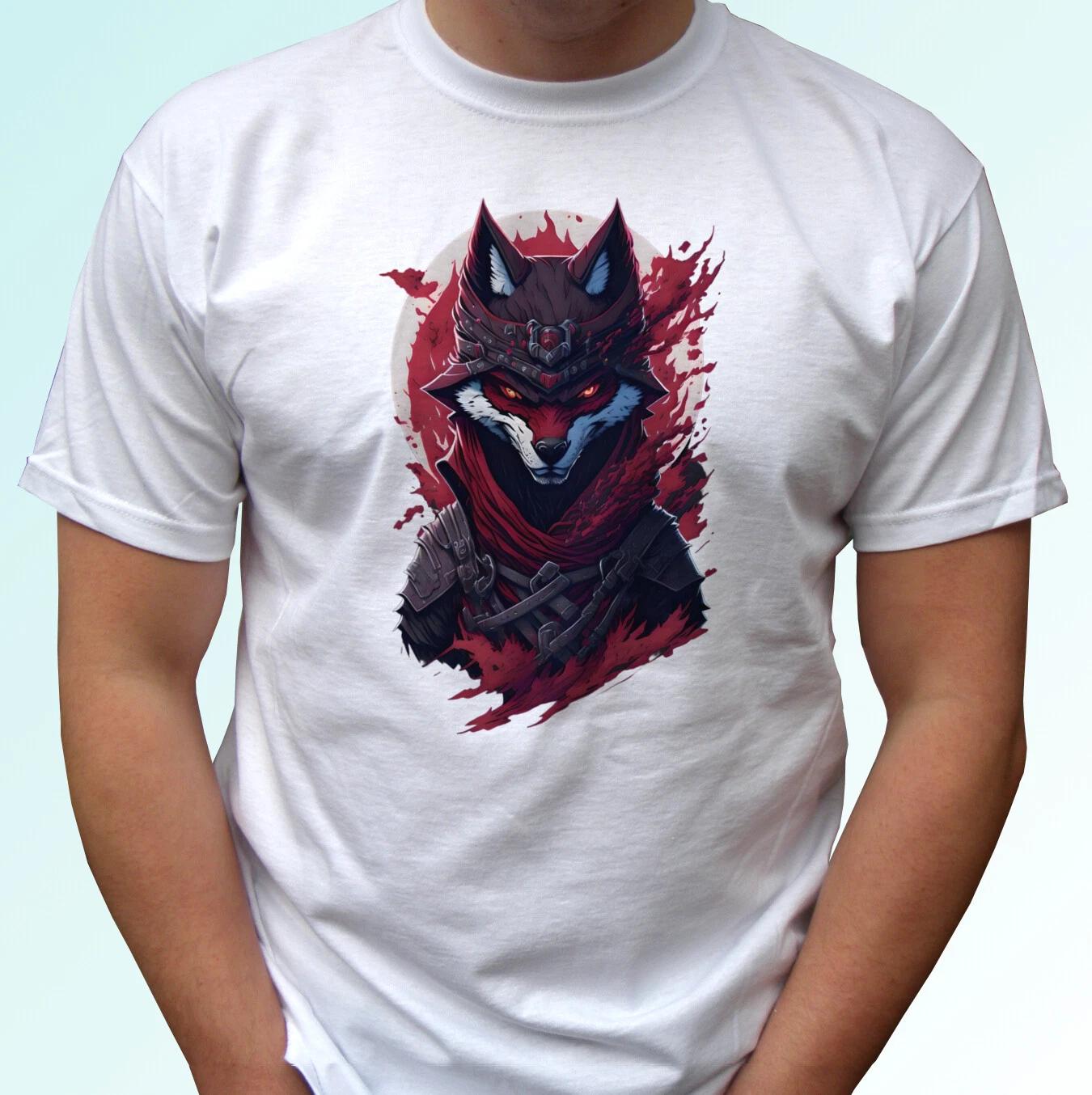 

Fox Samurai kids boys T-Shirt fantasy tee art top paint gift s s kids baby sizes 150