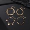 Combination Jewelry, Fashionable Golden Butterfly Adjustable Thickness Combination 4 Bracelets
