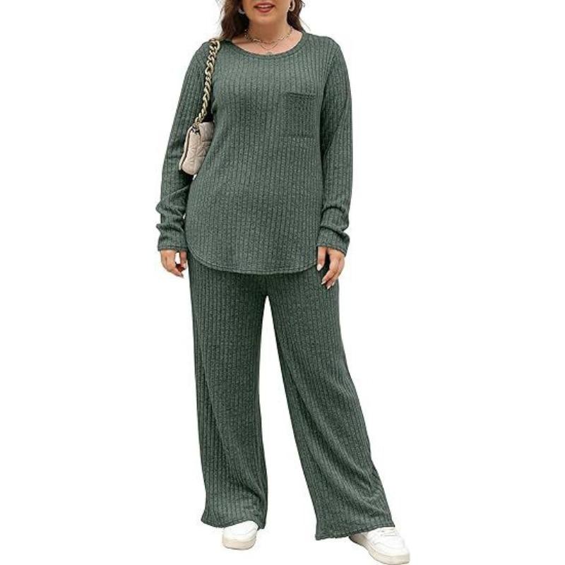 BITCED Women's Fashion Casual Long Sleeve O-Neck Pants Suits