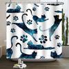 Funny Cat Shower Curtain Cartoon Cute Cats Dog Kids Shower Curtain for Bathroom Waterproof Polyester Home Decor Shower Curtains