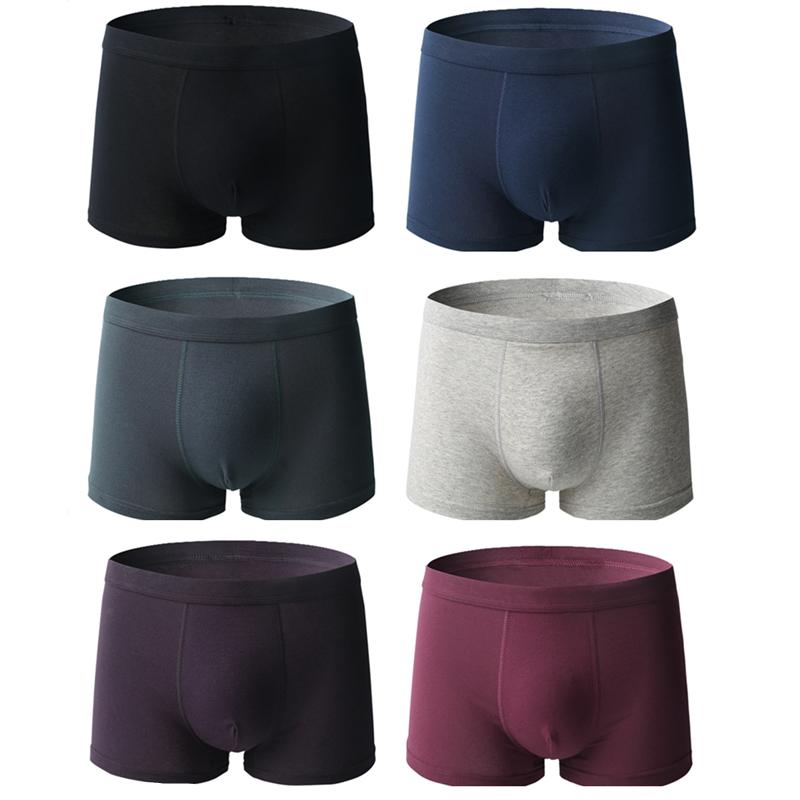 6Pcs Oversized Underwear Men Solid Cotton Boxers Comfort Mid‑Waist Boxer Briefs For Big Guys Daily Wear Panties L XL 2XL 3XL 4XL 5XL 6XL