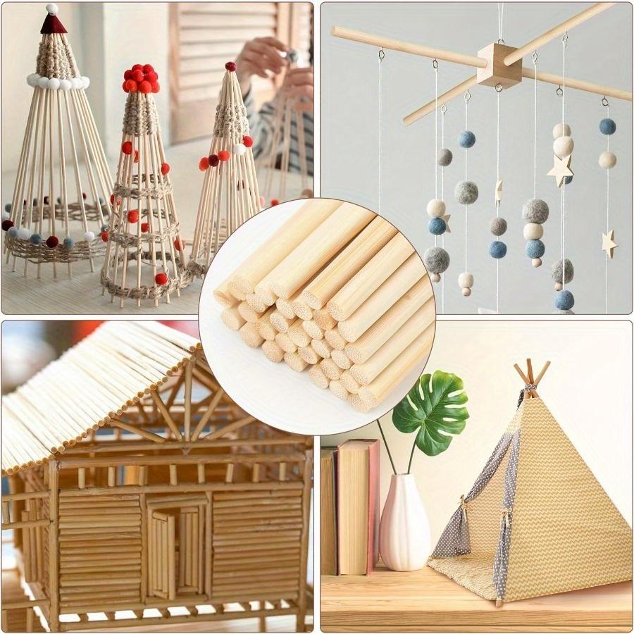 40Pcs Wooden Dowel Rods 12 Inch Wood Sticks for Crafts, Precut Wooden Rod Sticks Wood Dowels for Craft and DIY Projects